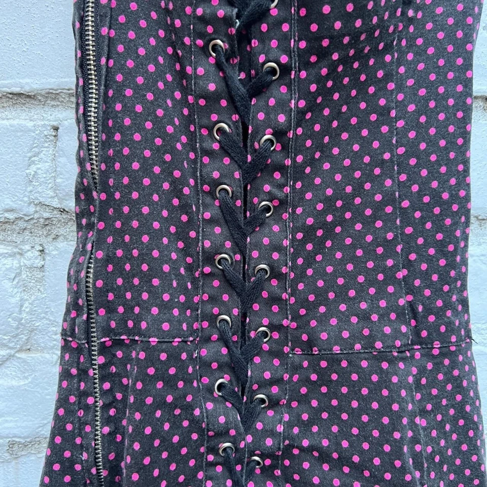 Corsé Tripp NYC Rosa y Negro Lunares Espalda/Talla S Foto 3 de 4