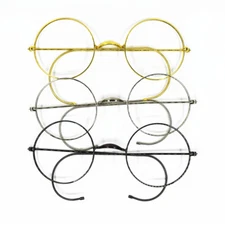 Vintage Round Reading Glasses Large Oversize 50 52mm Wire Rim Ear Hooks 50 75 60