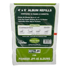 Vintage Pioneer Photo Album Refill Pages 10 Pages 5 Sheets 4 x 6 JPF-46 NOS