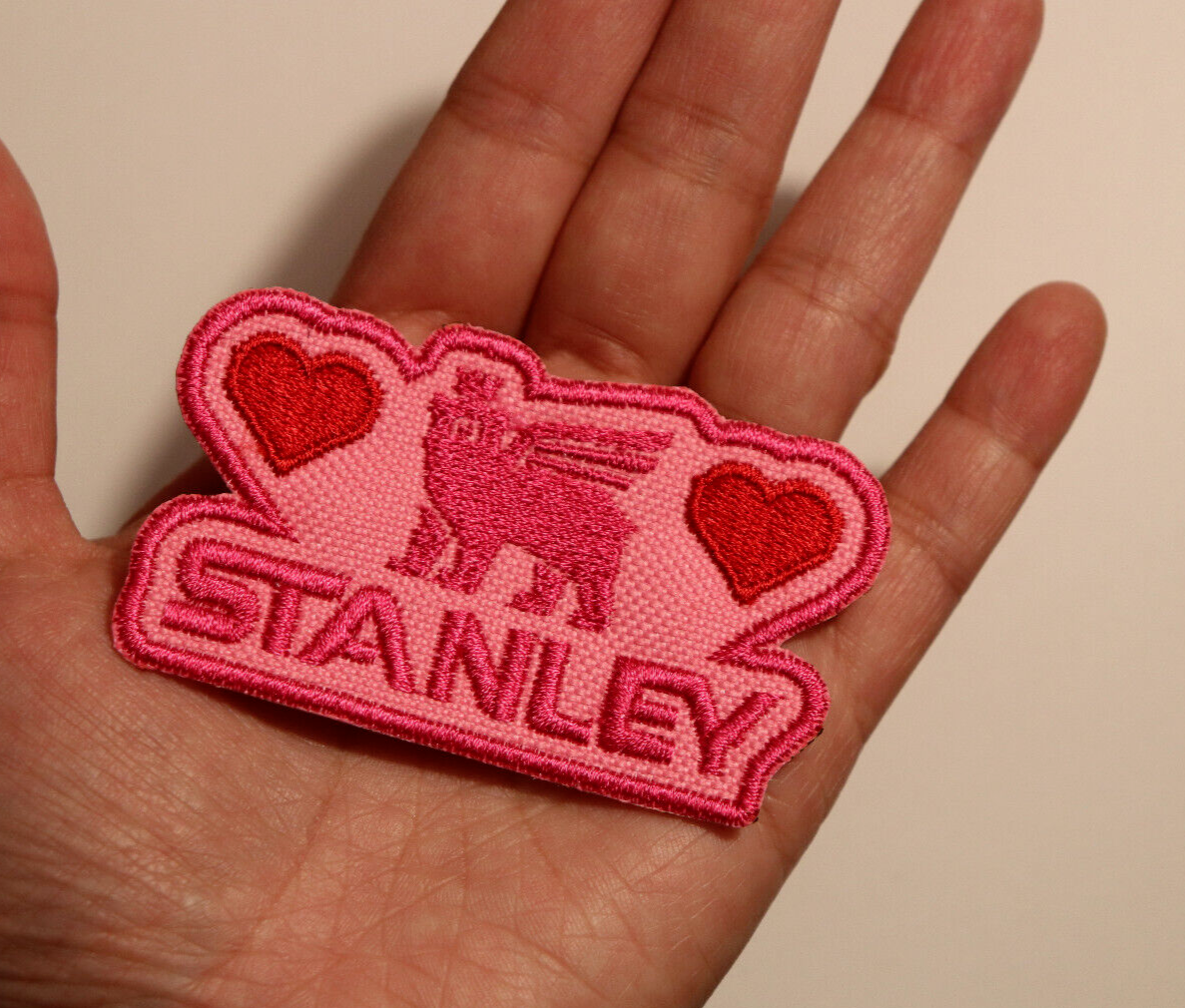 Stanley Cup Pink Valentine's Day Limited Edition Pink Embroidered Patch USA Sell-image
