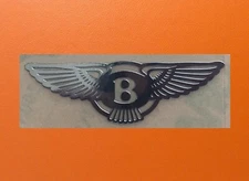 1 pcs Sticker for Bentley Skylake Silver Chrome Color  Logo Decal 30mm x 9mm