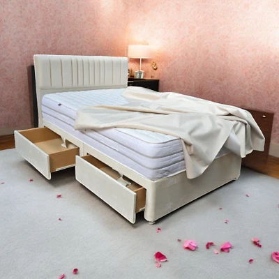 STYLO BEDS Ottoman Storage Drawers Divan Bed Soft Plush Gas Lift Up Frame Base 3FT 4FT6 5FT