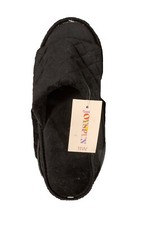Joyspun Slide Slippers Women's 11 Black 100 Polyester Quilted Velvet SingleBand