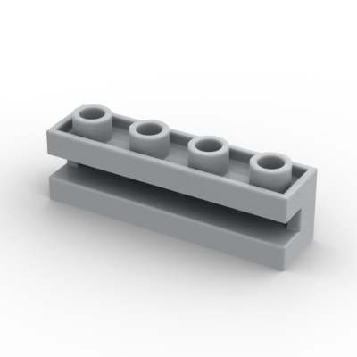 Lego 10x Stein Nut 1x4 brick groove 2653 hellgrau light bluish gray