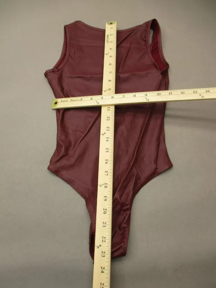 NWT BOOHOO Size 0 Womens Burgundy Petite Suzanna Scoop Back Bodysuit 590 - Image 2 of 4