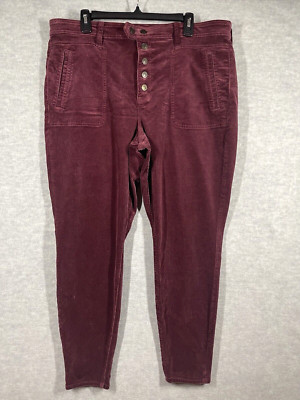 American Eagle Womens High Rise Corduory Pants Size 20 Super Stretch Button Fly