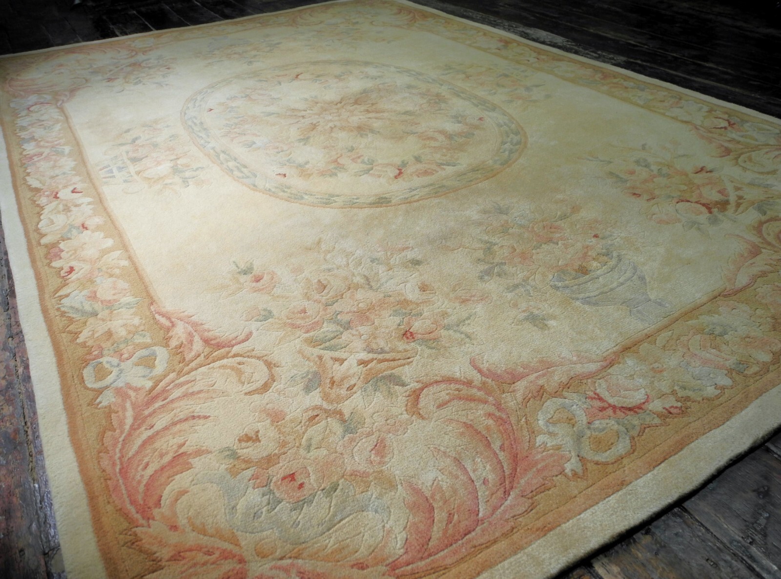 Vintage Handmade 9' x 6' XLarge JOHN LEWIS Aubusson Floral Oriental