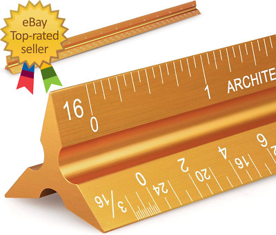 12'' Architectural Scale Ruler Aluminum Architect Scale Triangular Scale Ruler