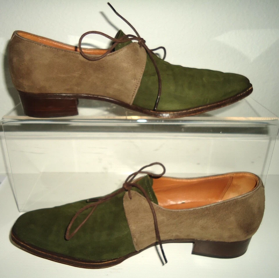 Sapatos femininos GRAVATI PER ARTHUR BEREN Itália bege verde camurça RN4610 tamanho-7N - Imagem 3 de 4