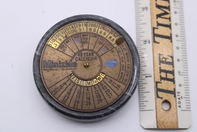 PFIZER MINIZIDE, 40 YEAR PERPETUAL CALENDAR PAPERWEIGHT 1982-2022 R1D3