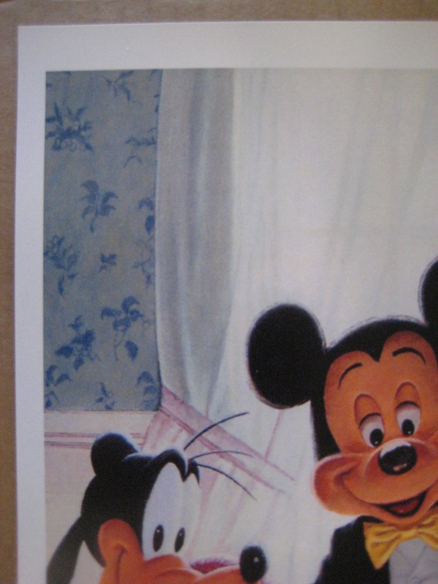 1993 Disney Norman Rockwell Homage Thanksgiving 11x17 Mickey Mouse