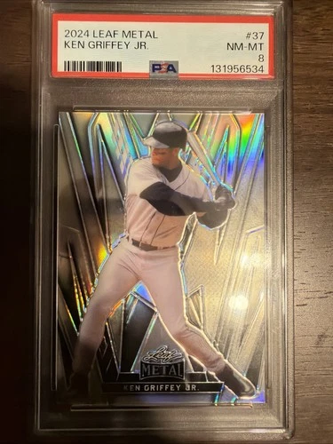 2024 Leaf Metal Ken Griffey Jr /185 Pop 1 PSA 8