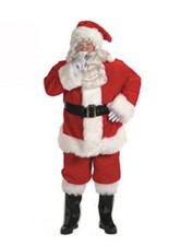 Professional Santa Claus Suit - Red Plush - Super Deluxe - Men - 4 Sizes