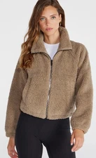 BYLT basics Women Journey Hi-Pile Jacket Driftwood Size Medium Sherpa NEW