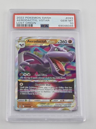 Pokemon 2022 Verlorener Ursprung Aerodactyl VSTAR #093 PSA 10 Gem Mint RARE