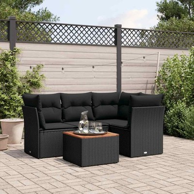 Gartenmöbel Sofa Garten Garnitur Lounge Sitzgruppe 5-tlg. Poly Rattan vidaXL