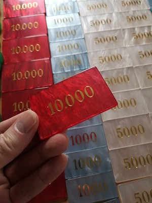 140 Stücke Jeton Satz für Roulette oder Poker DAL NEGRO Perlmutt Optik