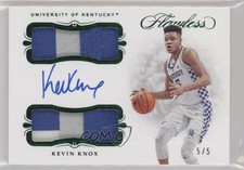 2019-20 Panini Flawless Collegiate Emerald 5/5 Kevin Knox II Dual Patch Auto qy8