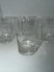 Set Of 4 VTG Anchor Hocking Laurel (Polished Cut) Leaf Juice Glasses - 4oz