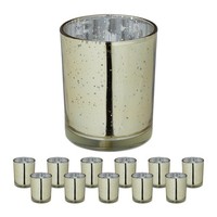 TeelichtgläSer 12Er Set Teelichthalter KerzengläSer Kerzenhalter Windlicht Gold