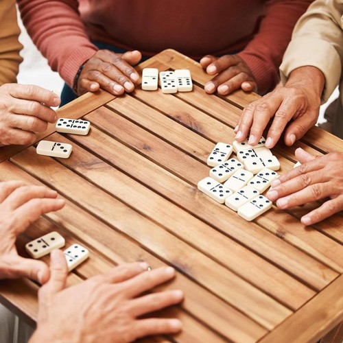 Double Six Club Pub Dot Dominoes Game Set - 28 Double 6 Dominoes Set w/ Wood box - Picture 8 of 11