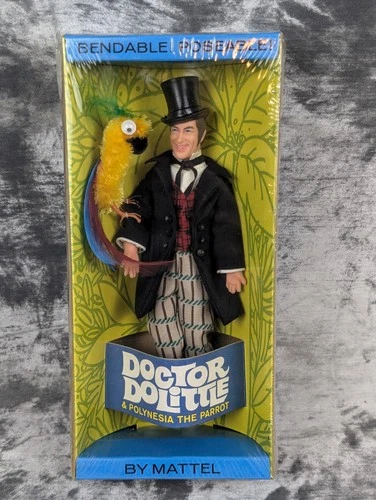 Doctor Dolittle & Polynesia the Parrot 1967 Mattel Bendable Poseable NIB Sealed