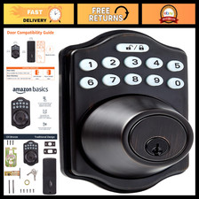 Keyless Entry Electronic Keypad Deadbolt Lock, Touch Control, Oil Bronze Finish