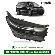 Full Led Headlight For 2022-2024 Chevy Equinox Lt Rs Passenger Side W/ Led Drl