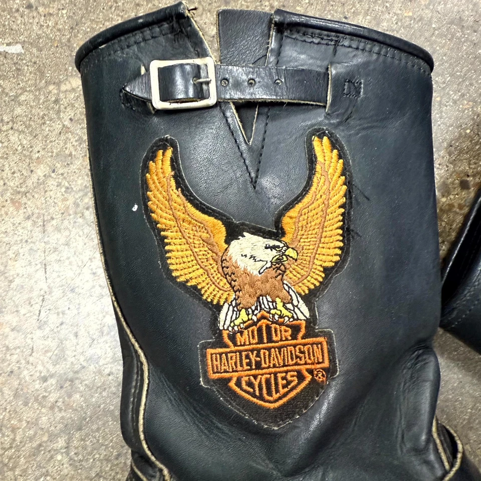 Vintage 1980s Harley-Davidson Engineer Boots Mens 11.5 Eagle Leather Motorcycle - Image 2 of 4