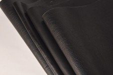Real Leather 12 x 24 inch Black Cowhide little Texture Soft 1.0-1.5mm Thick