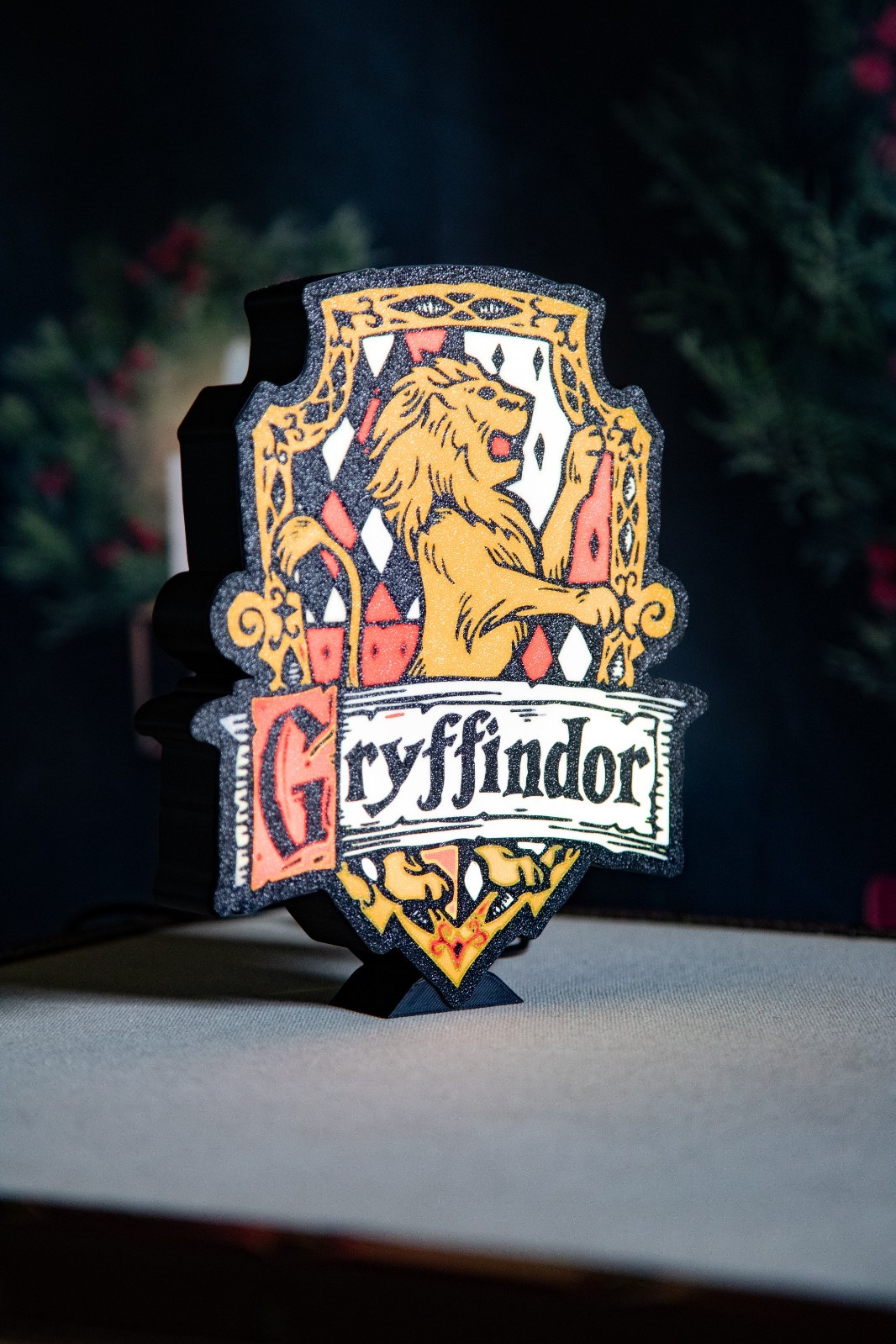 Lampe Harry Potter Gryffondor en acrylique rouge veilleuse de chevet ado