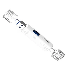 Plastic Type-C 5-in-1 OTG Card Reader Memory TF Card Reader OTG Adapter ss