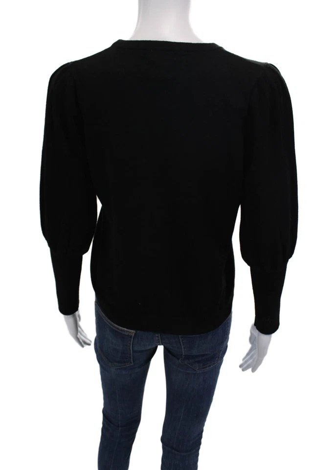 Suéter Top Pullover Minnie Rose Para Mujer Cuello Redondo Manga Abullonada Negro Talla 12 Foto 3 de 4