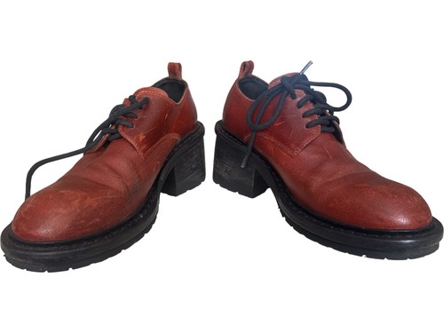Ann Demeulemeester, Scarpe Oxford Ann Demeulemeester tacco donna rosso taglia 8 tacco grosso vintage
