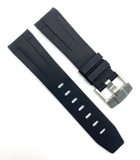 Rubber B Rolex 22mm x 20mm Black Rubber Watch Strap Band M113 Authentic OEM