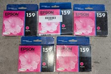 Genuine Lot of 5 Epson 159 T159320 Magenta Inks EXP Mar2019/Jan-2026