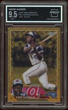 2023 Topps Gilded Hank Aaron Mini-Diamond Gold Etch /50 #44 Braves Arena 9.5