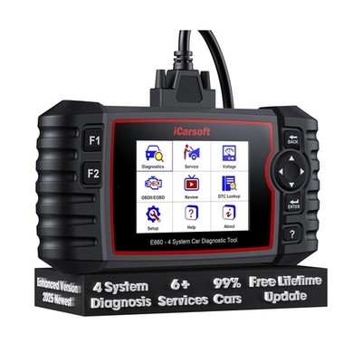 iCarsoft E660 2025 Version 4 Systems OBD2 Scanner, ABS SRS Engine Transmissio...