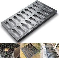 Cast Iron Drain Grate, 12 20in Outdoor Cover, B125 12 20in, Black