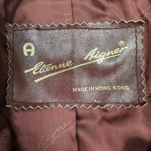 Vintage Etienne Aigner Jacket Womens 14 Leather Burgandy Red Blazer - Picture 3 of 11