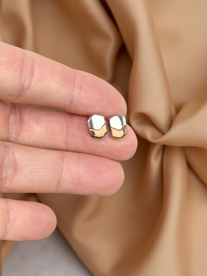 Ohrstecker kupf/silver Magnetschmuck Edelstahl Magnet Ohrschmuck Ohrringe Energe - Bild 3 von 4