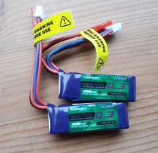 2x TURNIGY NANO TECH 300mAh 2S 45-90c LIPO BATTERY 1/24 Losi Truggy SCT CARISMA