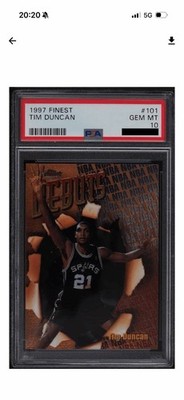 1997-98 Topps Finest Common Bronze Tim Duncan #101 (RC) Rookie PSA10