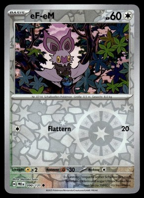 eF-eM 090/131 Common Prismatic Evolutions Pokemon Reverse Holo NM Deutsch