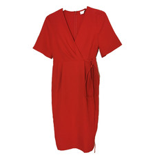 ASOS Red Wrap Dress UK 10 New Pencil Wiggle Cocktail Party Wedding Guest Short