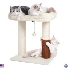 Deluxe Cat Tree Tower for Large Cats - 20x15.7  Bed, 4.5  Scratch Post  Ball