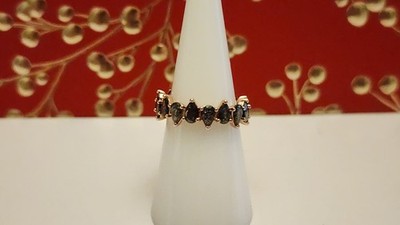 Bomb Party On A High Note Black Ice Crystal Rose Gold Size 7 Ring RBP8638