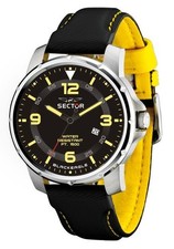 NUOVO* Orologio da polso Sector Black Eagle R3251189025 cinturino in gomma al quarzo