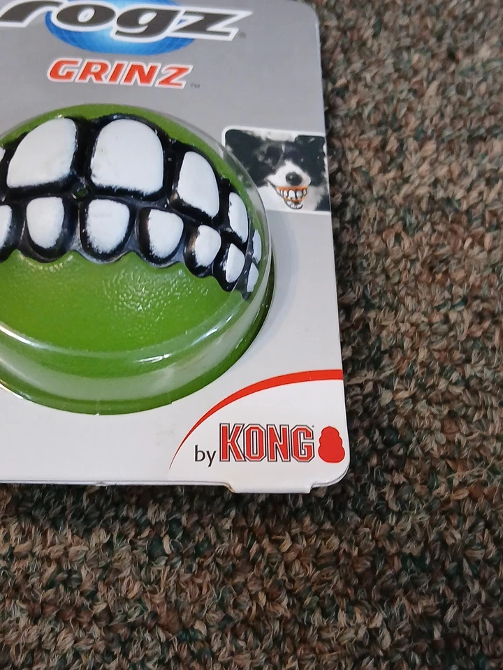 Rogz Grinz Treat Ball Dog Toy Green 1 Count / Small (2" By Kong - Image 2 of 4
