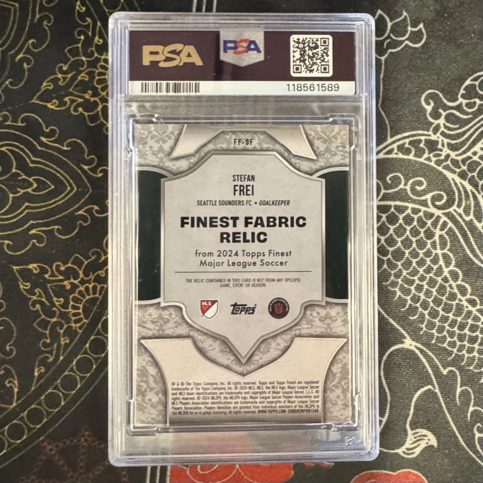 Stefan Frei 2024 Topps Finest MLS #FFSF Finest Fabric  Relic  -/75  PSA 9 MINT - Image 2 of 2